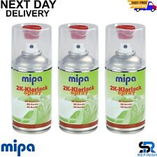 3x MIPA 2K CLEAR COAT SPRAY SET incl HARDENER 250ml Lacquer Car Paint Aerosol