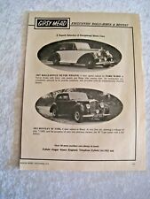 GIPSY MEAD ROLLS ROYCE & BENTLEY 1974 POSTER ADVERT READY FRAME A4 SIZE B