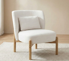 White Linen Curved Accent