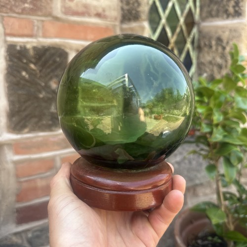 Vintage glass green bouy - green,