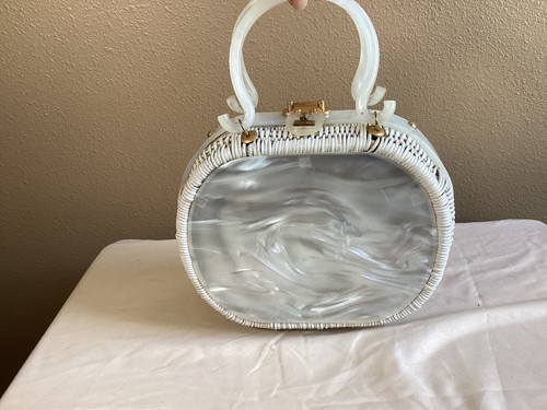 Vintage tropical white wicker - white,