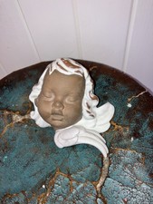 Vintage Ceramic Angel Cherub Head Wall Hanging Ornament Religious Decor