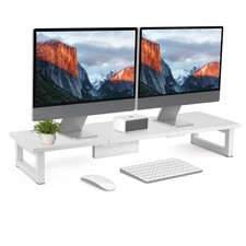 Dual Monitor Stand, 91x26cm Desks Shelf, Double Monitor Riser UK