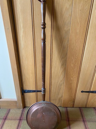 Antique bed warming pan long - warming,