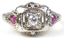 Antique Art Deco 18KW Diamond