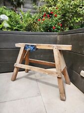 Wooden Trestle Workman's Woodwork  Bench Carpenters Cast Iron Clamp Vice Jaw