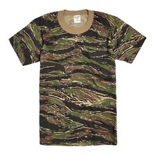 Army T Shirt Original US Made Military Combat Camo Brown Tiger Desert Summer Top