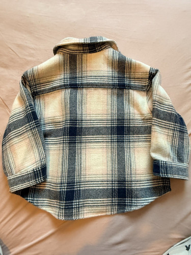 Zara blue cream plaid collared - blue/cream,
