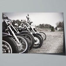 Motorbikes Motorcycle Chrome Bike Canvas Framed Print Picture Wall Art