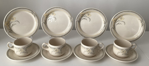 Eit yellow grey tea set - yellow,