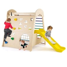Montessori Climbing Playset Kids 8-in-1 Indoor Wooden Playground-colorful