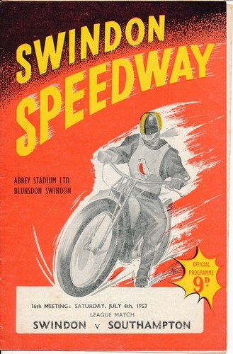 Speedway programme swindon v - speedway,