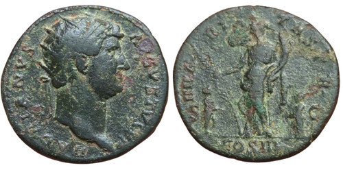 Hadrianus dupondius roman - hadrianus, dupondius,