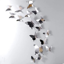 48PCS 3D Mirror Butterfly Wall