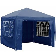 Blue Gazebo Garden Marquee Awning Beach Party Wedding Camping Tent Canopy 3x3m