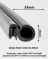 JUMBO Car Door Rubber EDGE TRIM SEAL - VAN BOAT TRUCK CARAVAN