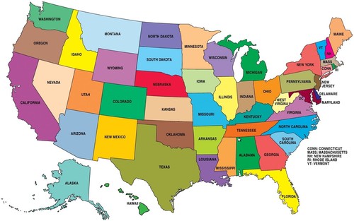 Usa map states united - map,