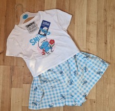 Ladies Smurf Short Pyjamas Set