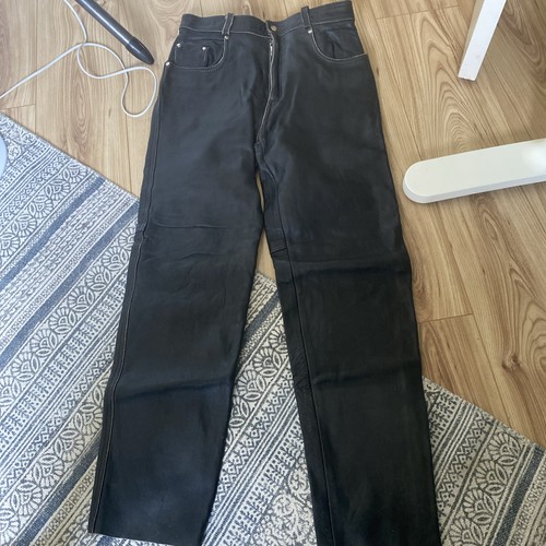 Vintage real leather - leather, trousers