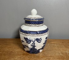 1x Royal Doulton Real Old Willow - Storage Jar 8” Tall VGC