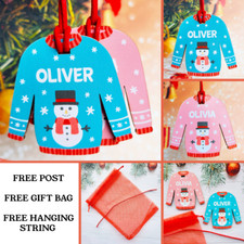 Personalised Christmas Bauble Tree Decoration Xmas Gift Boy Girl Gifts JUMPER