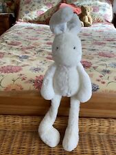 John Lewis White Bunny Grey Ears Soft Toy JL99 14" Tall without ears.
