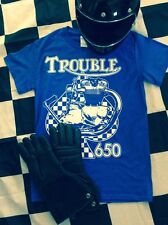 TROUBLE TRIUMPH 650 Tee bonneville tiger engine t140 t120 trophy frame hardtail