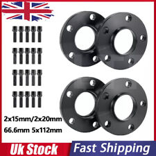 2x15mm/2x20mm Alloy Hubcentric Wheel Spacers & Bolts 66.6mm 5x112mm For Audi A5