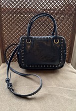 ZARA LADYS BLACK W STUDS SQUARE CROSSBODY SMALL BAG, RRP £39.99 B.NEW.