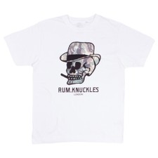 Rum Knuckles Camo Skull White T-Shirt