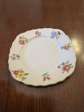 Spare Vintage Vale Bone China Tea Plate Made In England Floral Pattern Gold Rim