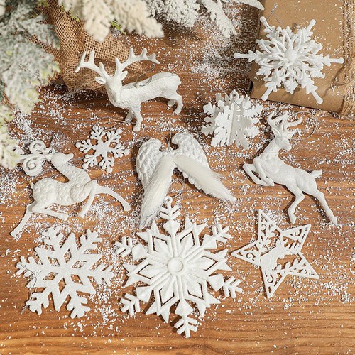 White snowflake angel wings - white,