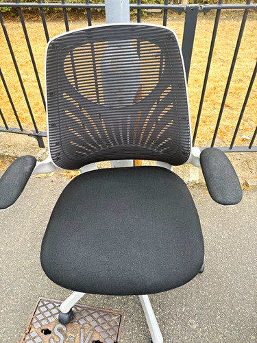 Black ergonomic mesh back - black,