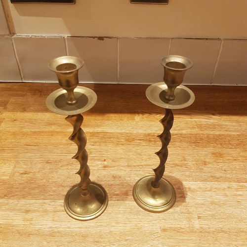 Pair vintage brass twist - brass,