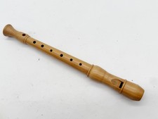 VINTAGE SIGNED WOODEN SOPRANO RECORDER FLUTE MUSICAL INSTRUMENT RETRO SCHOOL