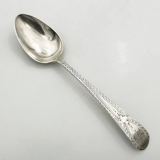 GEORGE III BRIGHT CUT TEASPOON STERLING SILVER London 1792 Stephen Adams II