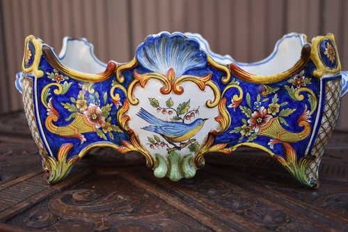 Antique french faience - faience, planter