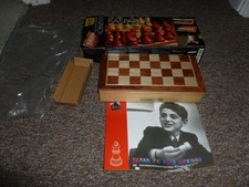 KASPAROV Wood Chess Set - 12” Folding Box Board and Chess Pieces - COMPLETE