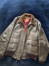Eastman Leather M-422A Military Flight Jacket Size 44 Made In USA Vintage Men's