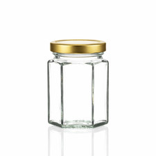 110ml Hexagonal Glass Jar with