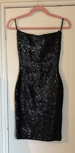 Vintage 80s black sequin - vintage, boob