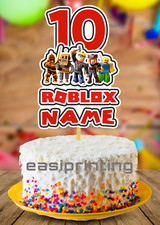 ROBLOX PERSONALISED HAPPY BIRTHDAY CAKE TOPPER ANY NAME & AGE FREE Postage