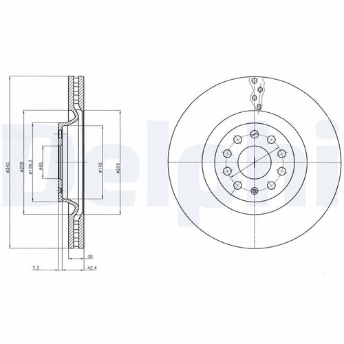 Brake disc delphi bg9109c fits - delphi,
