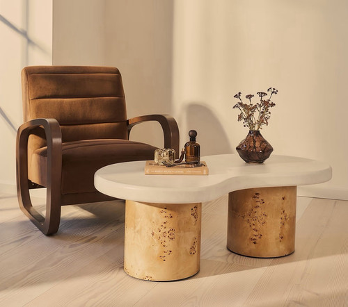 Natural burl wood concrete - natural,
