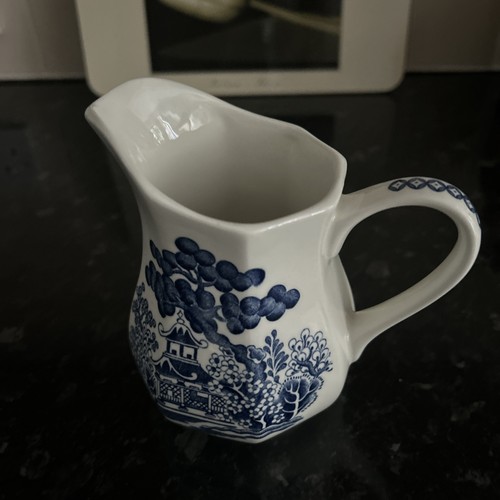 Pretty blue white milk jug - blue,