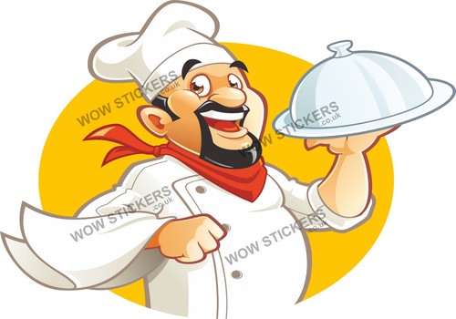 Chef smiling tray sticker - chef, &
