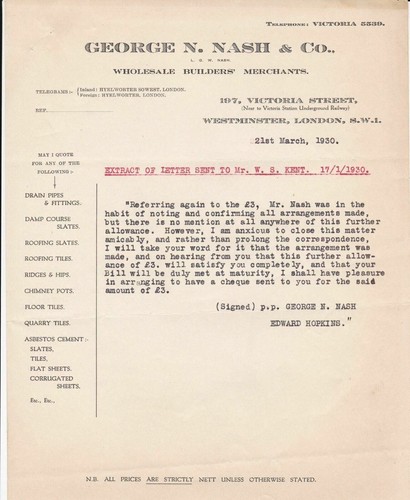 George nash co sw1 - n., 1930