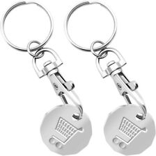2 Pack Trolley Coin Keyring Removable ?1 Pound Shopping Cart Token Holder