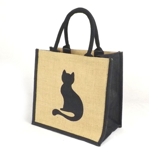 Jute hessian black trim - black,