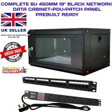 6U 450MM 19" BLACK NETWORK  CABINET OR OPTIONAL WITH PDU & PATCH PANEL